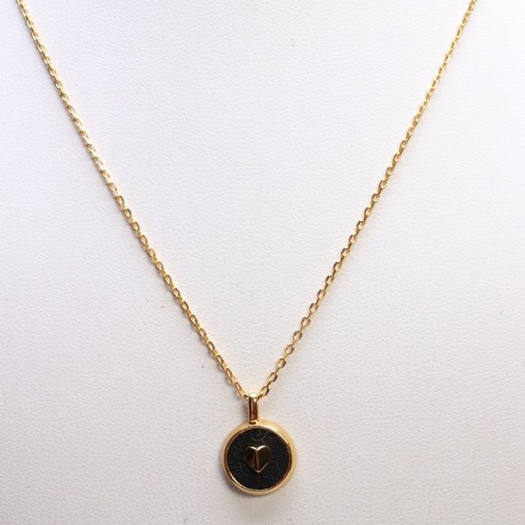 Kate Spade Gold Tone Black Heartful Necklace $68 New